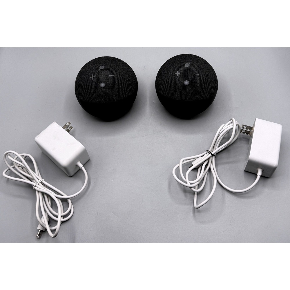 Amazon Echo Dot 4th Gen Charcoal Smart Speaker Set of 2 B7W64E 15W Power